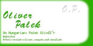 oliver palek business card